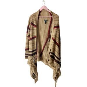 Ralph Lauren Southwestern Fringe Linen Wool Cardigan